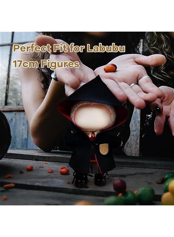 Handmade Labubu Doll Clothes | Inspired Wizard School Uniform Set Macaron Labubu Outfits| 17cm Doll Outfits Gift for Labubu Lovers (Red Girl) - Image 5