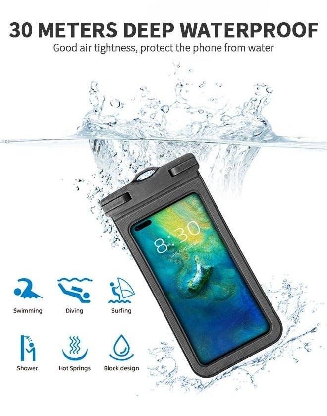 2 Pack Waterproof Case Touch Screen Cellphone Pouch Dry Bag with Neck Lanyard Underwater Cell Phone Holder Large Protector for iPhone, Samsung Galaxy and Huawei Universal - Image 2