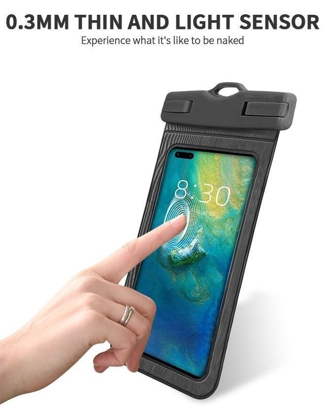 2 Pack Waterproof Case Touch Screen Cellphone Pouch Dry Bag with Neck Lanyard Underwater Cell Phone Holder Large Protector for iPhone, Samsung Galaxy and Huawei Universal - Image 3