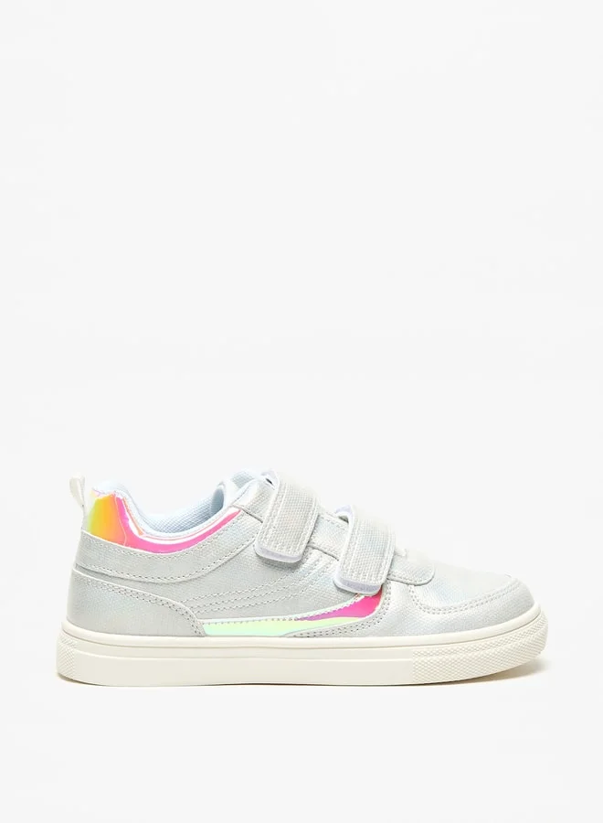 Little Missy Girls Little Missy Panelled Sneakers with Hook and Loop Closure