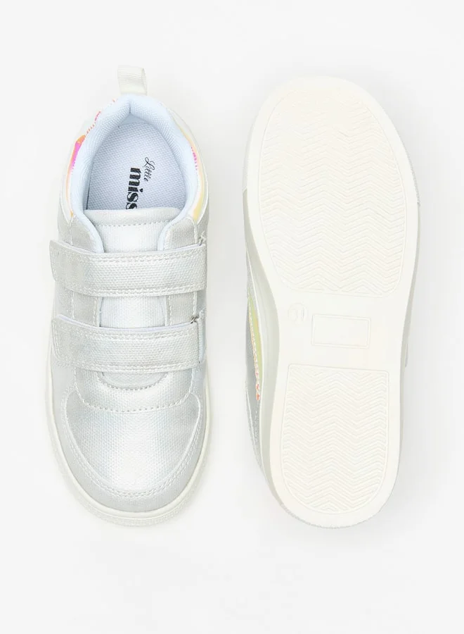 Little Missy Girls Little Missy Panelled Sneakers with Hook and Loop Closure