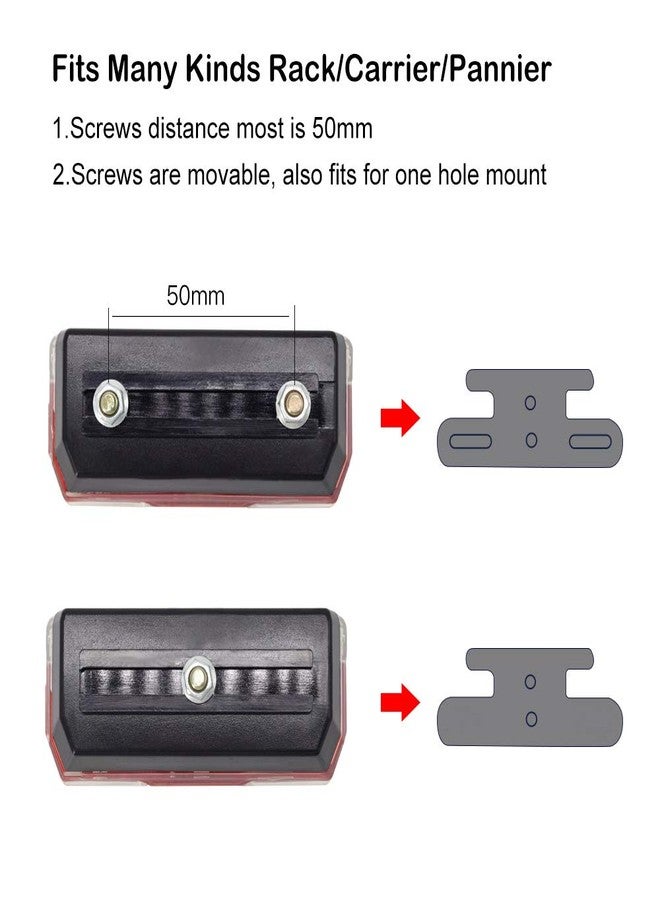 Onature Bike Rack Tail Light with 2 Modes Steady and Flashing, Bicycle Rear Rack Light Easy to Install on Cargo Rack, Fit 50mm Bolt Holes Mount, Taillight for Bicycle - Image 4