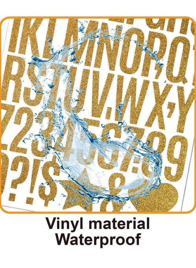 null - 2-Piece 2 inch Gold Glitter Alphanumeric ABC 123 Symbol Self-adhesive Diy Decorative Car Luggage Notebook Stickers - Image 1