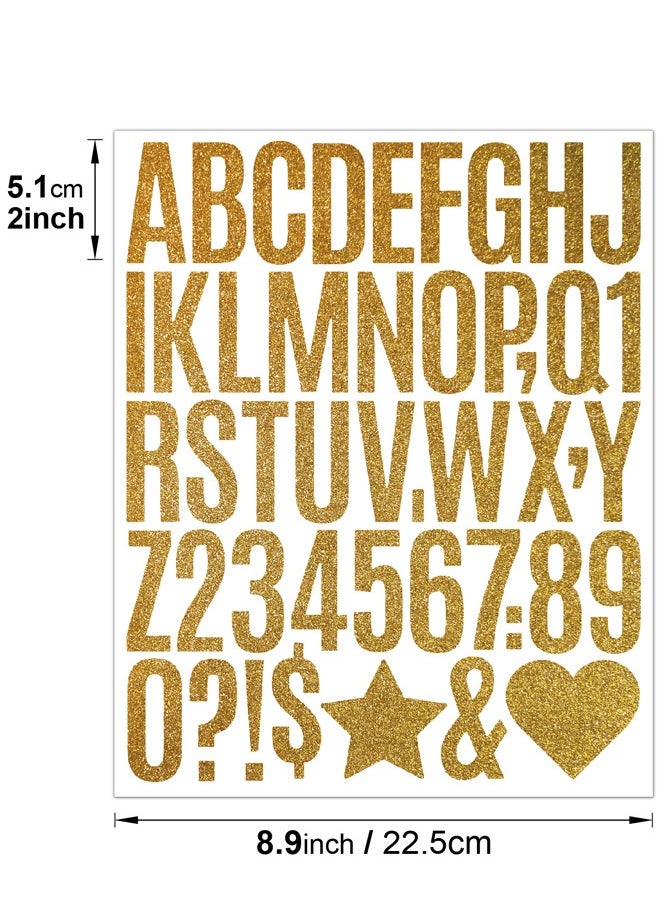 null - 2-Piece 2 inch Gold Glitter Alphanumeric ABC 123 Symbol Self-adhesive Diy Decorative Car Luggage Notebook Stickers - Image 1