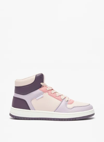 Kappa Womens Colourblock Lace Up High Top Sneakers