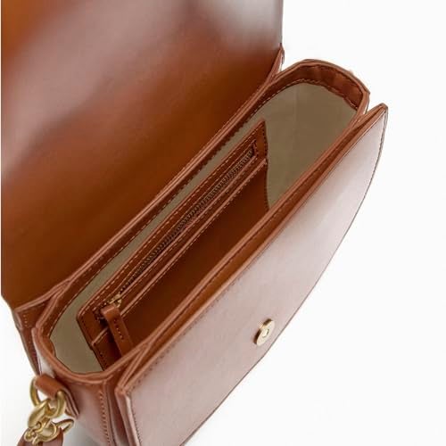 FASTFAIRY Trendy Vegan Leather Crossbody Purse: Brown Small Shoulder Bag with Adjustable Straps - Young Professional Women - Casual Date Commute - Image 5