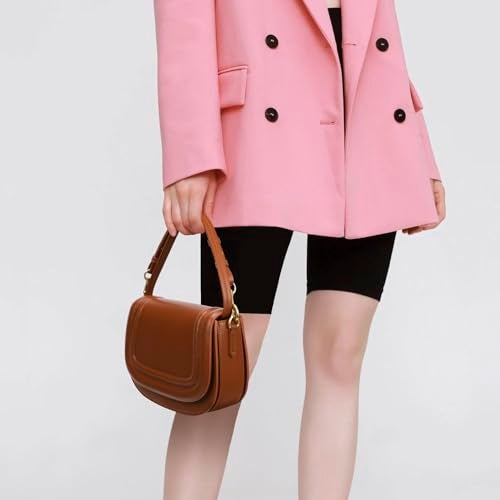 FASTFAIRY Trendy Vegan Leather Crossbody Purse: Brown Small Shoulder Bag with Adjustable Straps - Young Professional Women - Casual Date Commute - Image 4