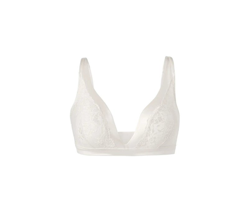 Tchibo سوتيان نسائي من الدانتيل ناعم بدون حشوة، أبيض - Image 3