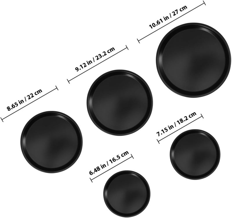 5pcs round Stainless Steel Pizza Pan Set with Perforated Design and Nonstick Surface, Oven Baking Tray for Crispy Pizza, Sturdy Drainage Bakeware for Home Kitchen Use - Image 2