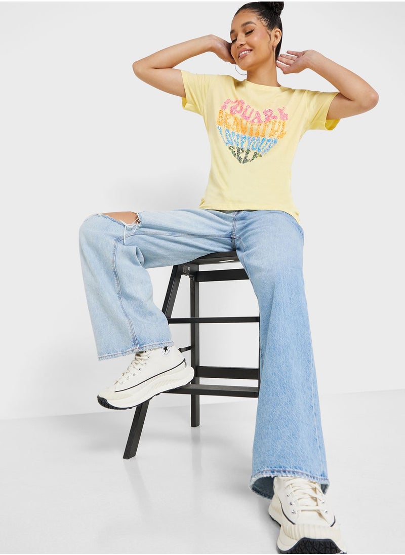 Ginger - Embellished Graphic Detail T-Shirt - Image 1