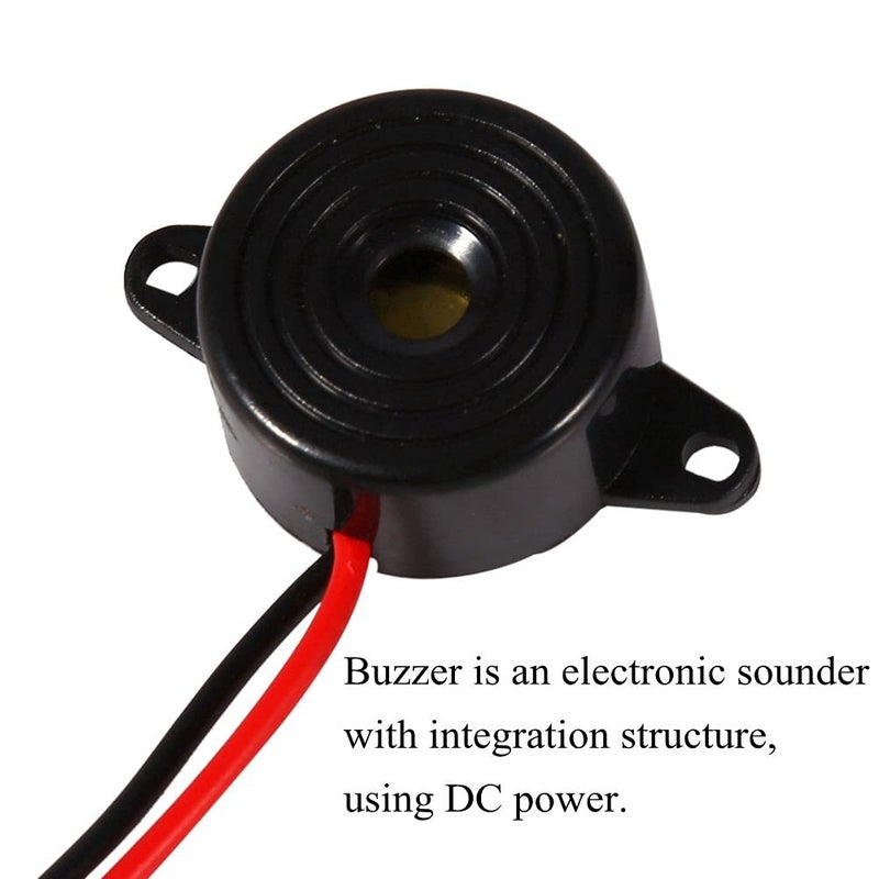 143 DC 3-24V Buzzer, 12V Piezo Electronic Alarm Buzzer Continuous Sound Beep, Cable Length 100mm - Image 3