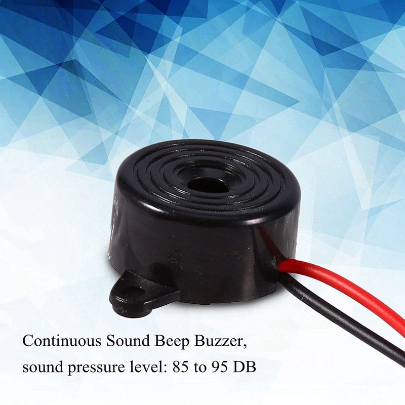 143 DC 3-24V Buzzer, 12V Piezo Electronic Alarm Buzzer Continuous Sound Beep, Cable Length 100mm - Image 2