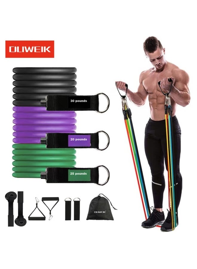 Dweck Duweike 15-piece Resistance Band Set, 150 Lbs Elastic Rope Fitness Equipment, Home-use Resistance Band, Chest And Back Muscle Training, For Men's Strength - Image 1