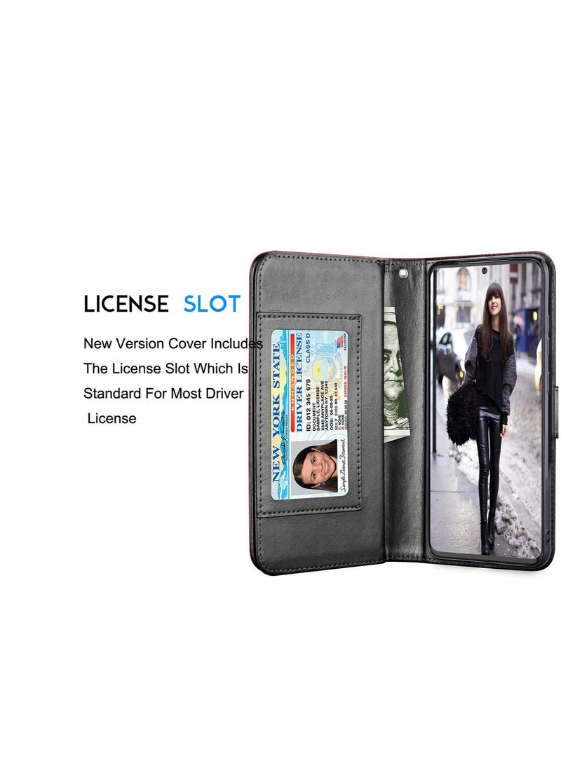 Captaintech Case for Galaxy S20,  Luxury PU Leather Carrying Flip Cover 【Detachable Magnetic Hard Case】 & Kickstand 【Black】 - Image 4