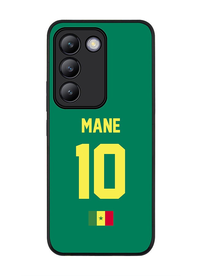 Stylizedd Rugged Black edge case for Vivo V30 Lite 5G, Slim fit Soft Case Flexible TPU Gel Thin Cover -  Football Team - Senegal, Player Name - Mane - Image 1