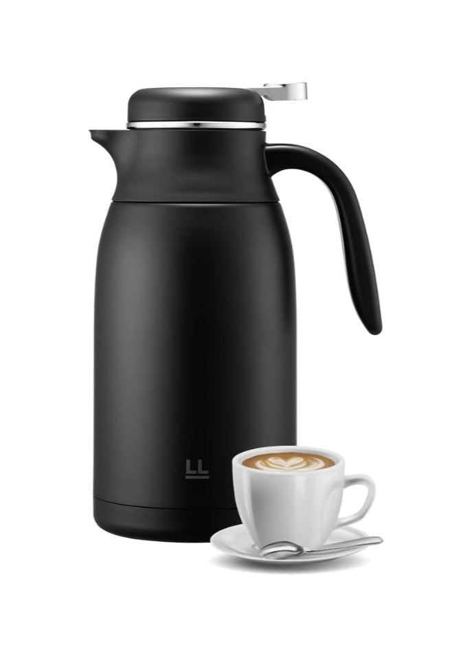 LOCK & LOCK LocknLock Leisurely Vacuum Kettle 2L Black – Double-Wall Insulated BPA-Free Kettle with Spill-Free Lid and Stylish Design  - Image 2