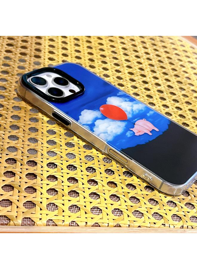 S-TOP Case For iPhone 13 Double Layer IMD Pattern TPU Phone Case - Image 4