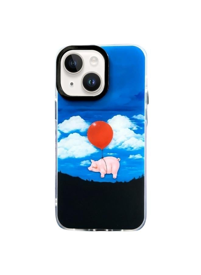 S-TOP Case For iPhone 13 Double Layer IMD Pattern TPU Phone Case - Image 1