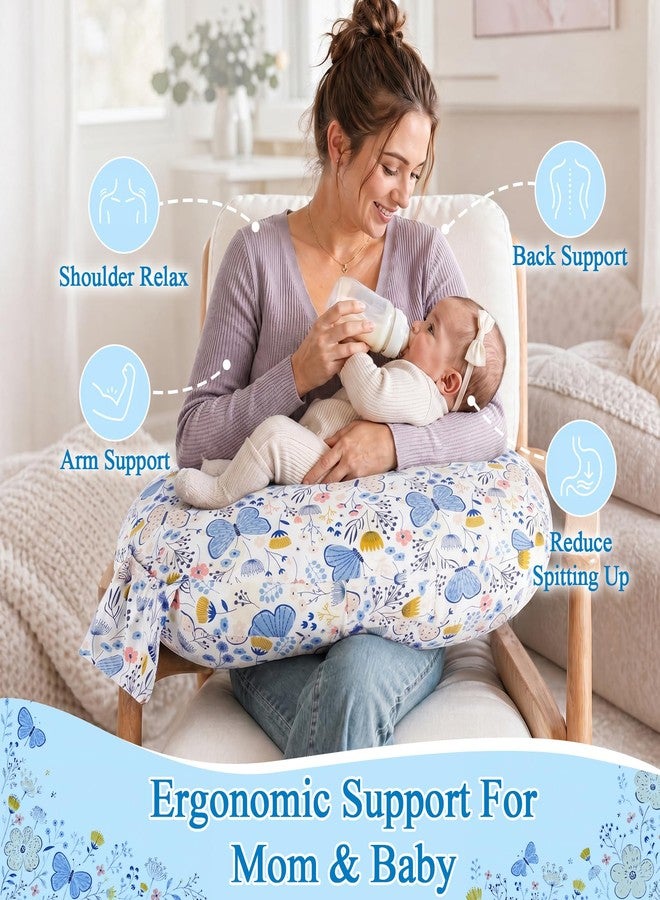 LLCJYYCY Nursing Pillow & Breastfeeding Pillow with Safety Buckle - Upgraded Design for Breastfeeding & Bottle Feeding, Large Size for Tummy Time & Sitting Support, Breathable Washable Cover (0-12Months) - Image 2