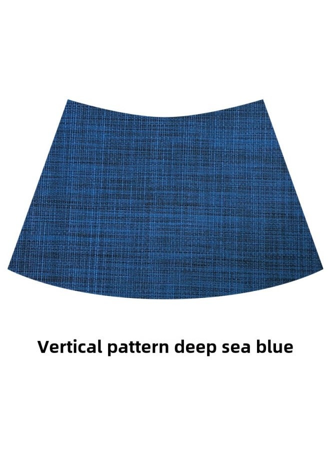 إسكدنيا مفرش طاولة مستديرة على شكل مروحة من مادة PVC، صندوق فندق صيني، مفرش طاولة طعام، حصيرة منحنية عازلة للحرارة، قاعدة أكواب منزلية-اللون: مروحة منحنية زرقاء عميقة عمودية.-المواصفات: 43*29 سم - Image 1