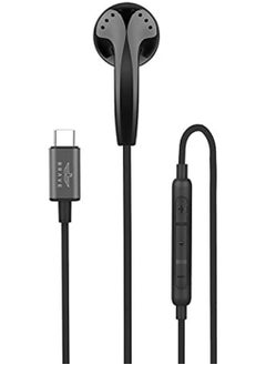 Brave Mono Stereo Earphone USB Type-C Connector Earphone with In-Line Remote, Built-in Microphone for iPhone 15, Samsung Galaxy S24 Ultra/S21 Ultra/S20 FE Note 20/10, iPad Pro 2018/Mac Book (Black)  - Image 1