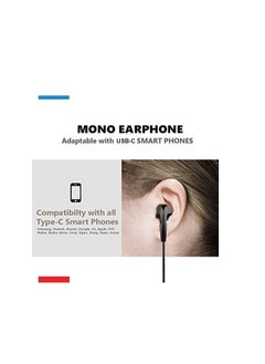 Brave Mono Stereo Earphone USB Type-C Connector Earphone with In-Line Remote, Built-in Microphone for iPhone 15, Samsung Galaxy S24 Ultra/S21 Ultra/S20 FE Note 20/10, iPad Pro 2018/Mac Book (Black)  - Image 5