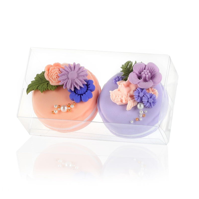 SLShePack 100PCS Clear Macaron Boxes for 2, Chocolate Covered Orec Boxes Favor Boxes Treat Boxes Pastry Boxes for Christmas Party Birthday Wedding(4.17" x 2.17" x 1.38") - Image 2