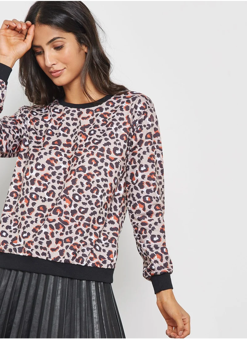 trendyol Leopard Print Sweatshirt