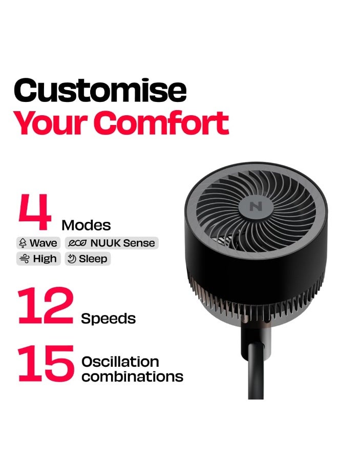 NUUK HALO v2 LINKD Smart 3D Air Circulator Fan | BLDC Motor | 12 Speed Modes | Horizontal + Vertical Oscillation | Mood Lamp | Remote + App Control | Ultra-silent High Speed Standing Fan for Home - Image 4