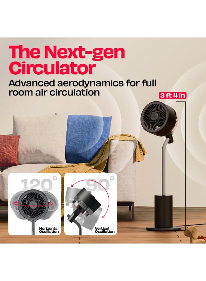 NUUK HALO v2 LINKD Smart 3D Air Circulator Fan | BLDC Motor | 12 Speed Modes | Horizontal + Vertical Oscillation | Mood Lamp | Remote + App Control | Ultra-silent High Speed Standing Fan for Home - Image 3