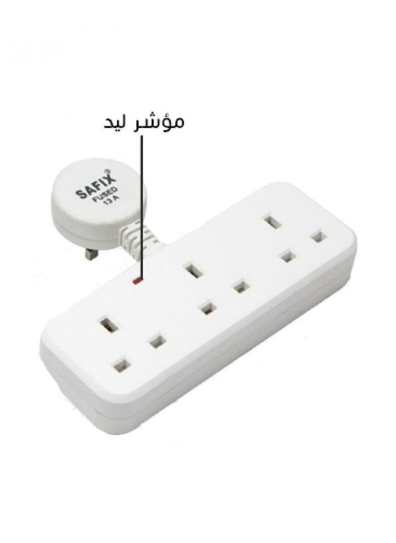 سافيكس محول تمديد طاقة متعدد المقابس ومقابس الحائط للسفر والمكتب والمنزل باللون الأبيض صنع في السعودية  - Image 1