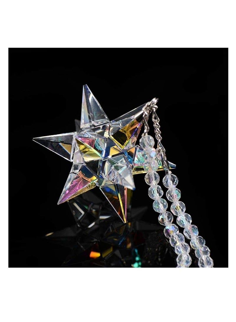 KASTWAVE Car Decor Diamond Rear View Mirror Charms Car Pendant Crystal Meteor Decoration Sun Catcher Hanging Ornament Beaded Chain Car Chandelier Bling Car Accessories - Image 3