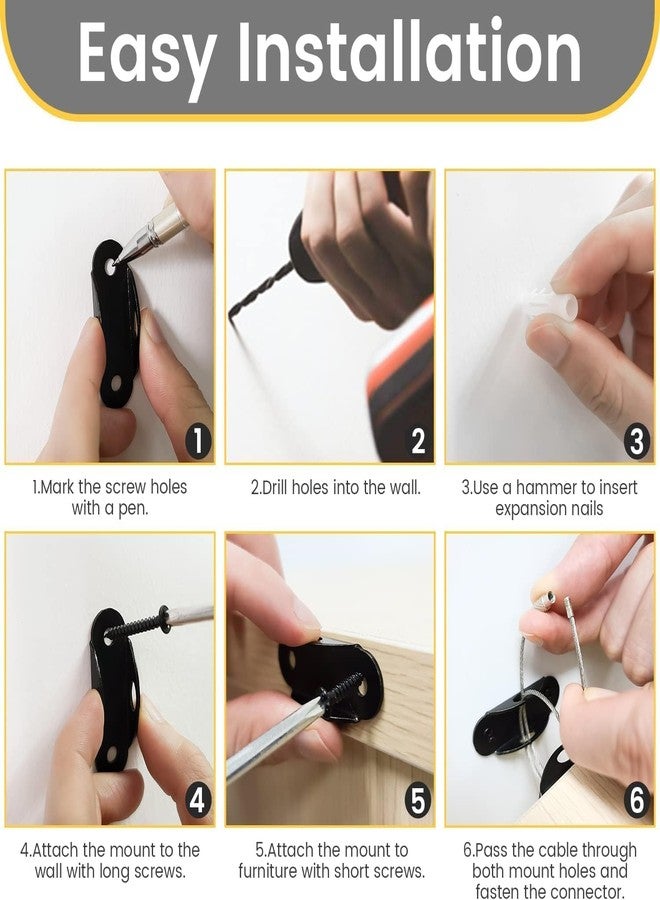 XIGSTA Anti Tip Furniture Anchors Kids, Child Safety Anti-Falling Furniture Straps Protect Toddler from Furniture Falling,Safety Tips Earthquake,Furniture Anchors, School Furniture Anti Tip Anchor - Image 2