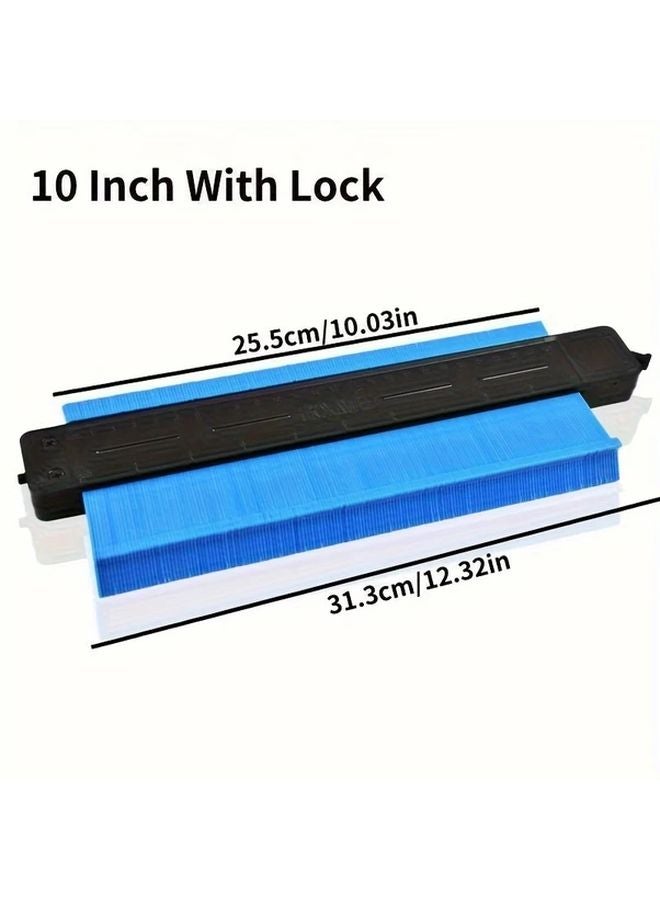 10 Inch Blue Contour Gauge Profile Tool With Lock For Flooring Carpenter DIY - Image 1