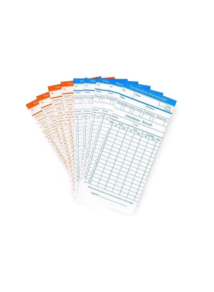 كالون 100 بطاقة حضور وانصراف، بطاقات حضور وانصراف شهرية، مسجل رواتب، بطاقات حضور وانصراف - Image 1