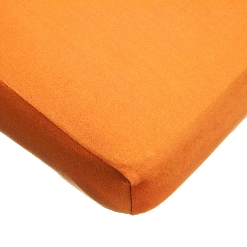 TL Care TL Care Supreme Fitted Crib Sheet 28"" x 52""  Enhanced Thickness for Soft  Breathable Neutral 100% Cotton Jersey Comfort  Orange  for Boys and Girls - Image 1