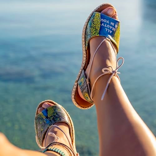 DOGO Gladiator Sandals for Women - Vegan and Handmade Strappy Sandals for Women, All Beauty is in You Design, Size 8.5 - Image 2