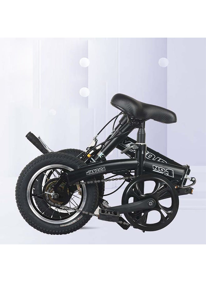 Sharpdo 12 Inch Lightweight Folding Mountain Bike for Teenagers， Height Adjustable High Carbon Steel Frame Dual Disc Brakes Folding Bicycle for Adults Youth Men Women - Image 2