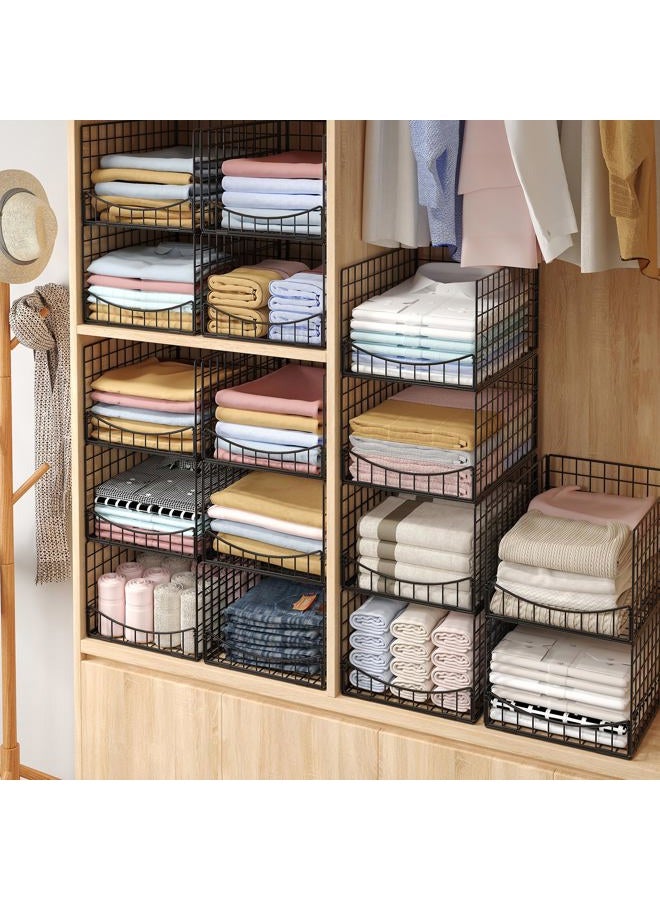 JKsmart 4-Tier Stackable Closet Organizer，Extra Large Clothing Cupboard Organizer System Clothes Storage Shelf- Closet Wardrobe Storage Bins for Jeans, Pants, Sweaters,Purse,t-shirt Organization - Image 5