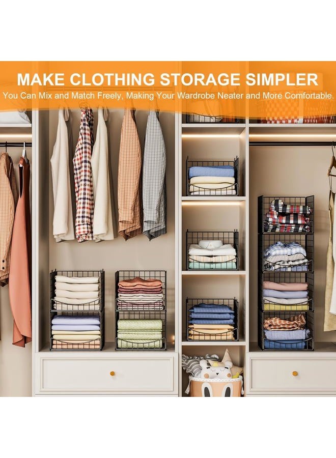 JKsmart 4-Tier Stackable Closet Organizer，Extra Large Clothing Cupboard Organizer System Clothes Storage Shelf- Closet Wardrobe Storage Bins for Jeans, Pants, Sweaters,Purse,t-shirt Organization - Image 2