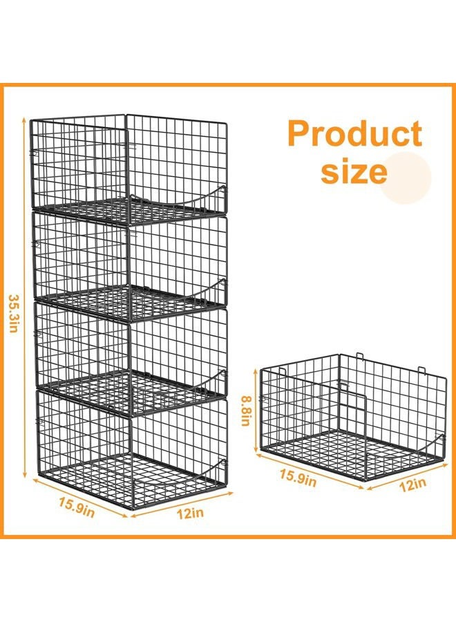 JKsmart 4-Tier Stackable Closet Organizer，Extra Large Clothing Cupboard Organizer System Clothes Storage Shelf- Closet Wardrobe Storage Bins for Jeans, Pants, Sweaters,Purse,t-shirt Organization - Image 3