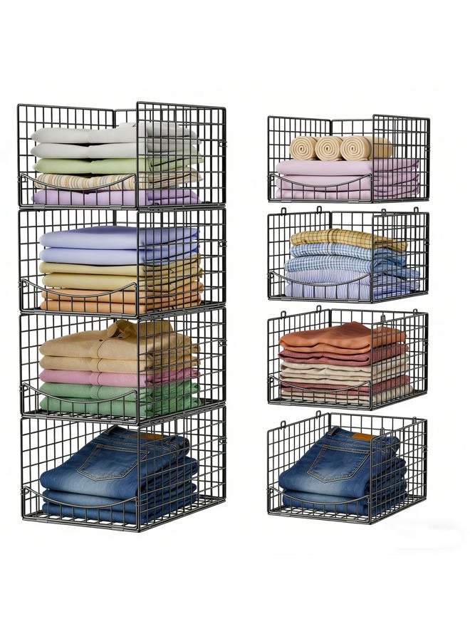 JKsmart 4-Tier Stackable Closet Organizer，Extra Large Clothing Cupboard Organizer System Clothes Storage Shelf- Closet Wardrobe Storage Bins for Jeans, Pants, Sweaters,Purse,t-shirt Organization - Image 1