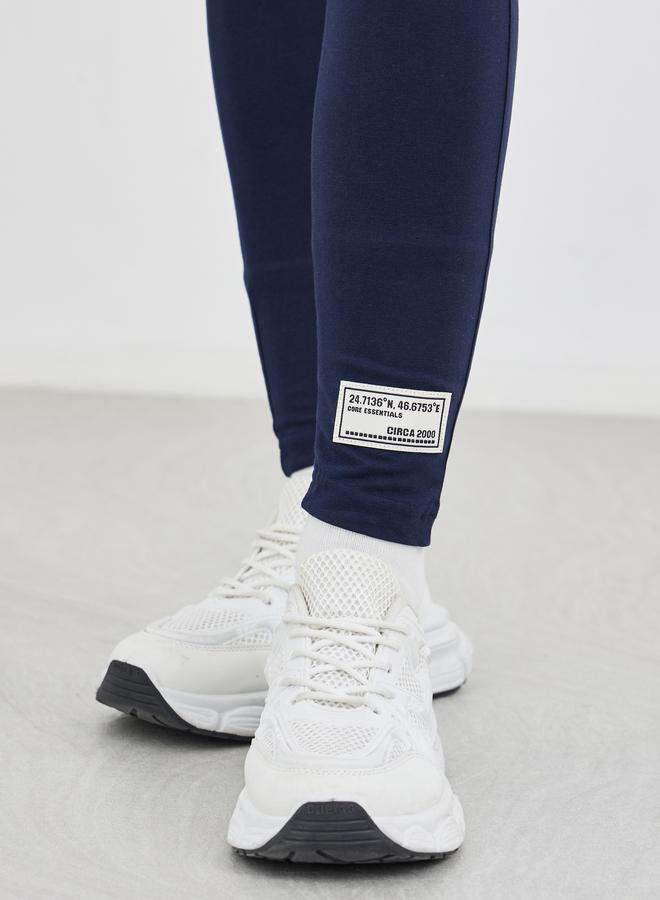 Styli Text Embroidered Oversized T-Shirt and Badge Detail Leggings Co-Ords