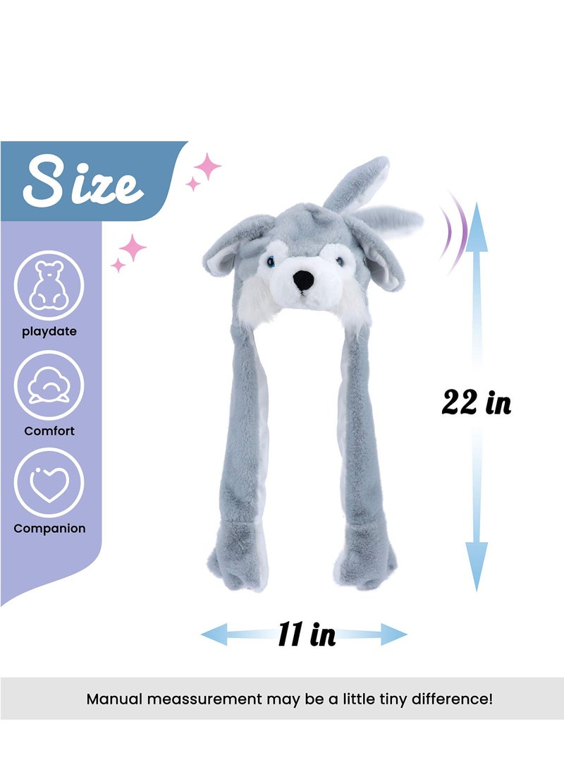 Y&D Animal Hat, KASTWAVE Hat with Ears Moving Jumping Pop Up Beating Plush Dress Cute Soft for Women Kids Party Christmas Great Gift 22 inches  - Image 2
