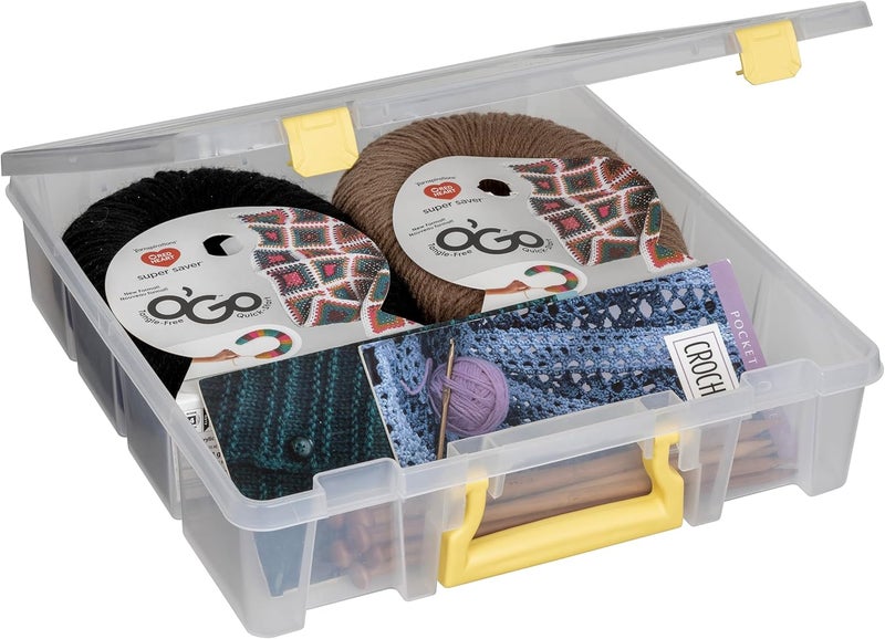 ArtBin 6955JY Super Satchel with Yellow Latches and Handle - Image 1