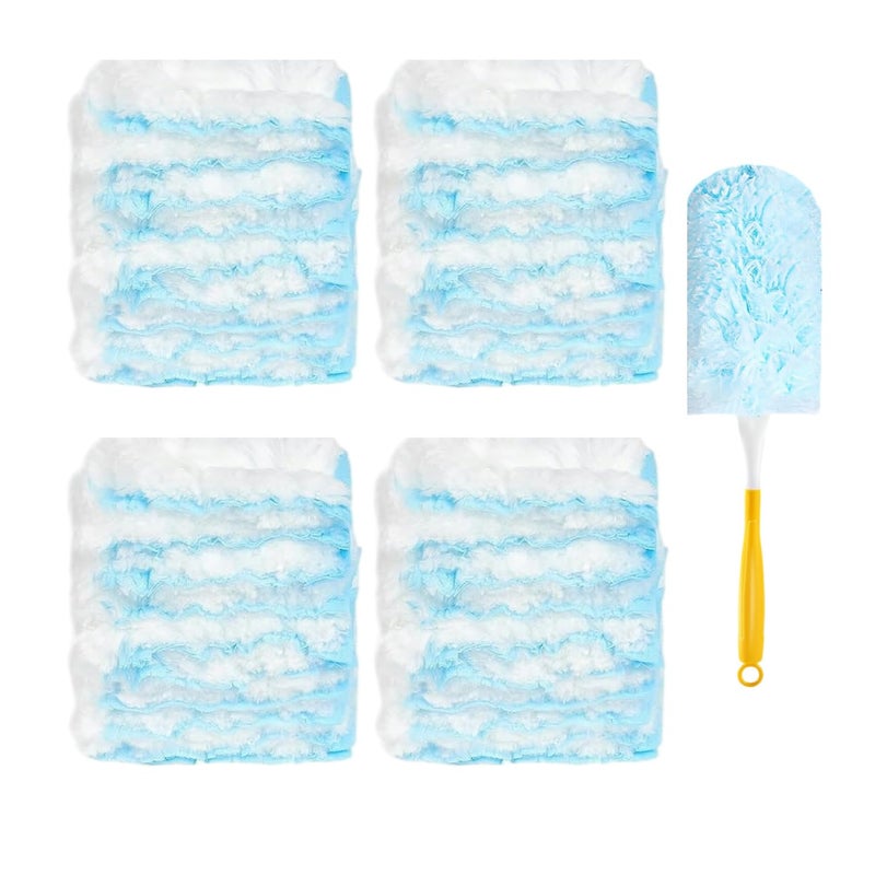 PEACHICHA 360 Degree Dusters RefillsHeavy Duty Duster Refills Disposable Replacement Head for Cleaning Multi Surface Refills 30 Count Blue