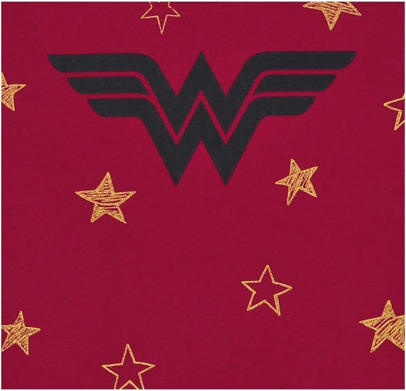 DC Comics Girls T-Shirt Wonder Woman Logo & Stars Print - Image 3