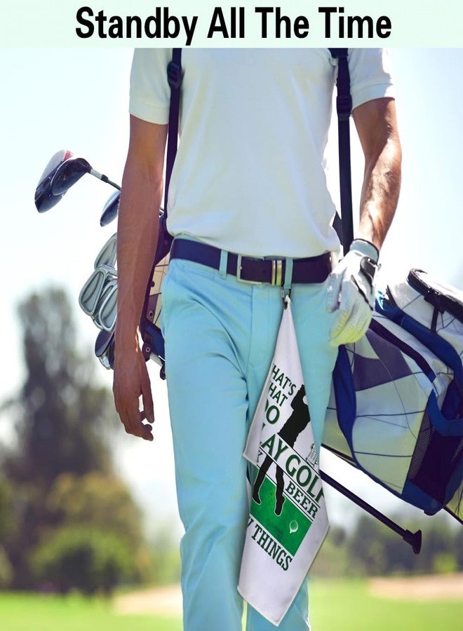 Msticey That's What I Do I Play Golf Funny Printed Microfiber Golf Towel with Clip, Golf Gifts for Golf Dad Mom Grandpa, Golfer Father's Day Birthday Gifts, Golf Accessories for Men Husband Boyfriend - Image 4