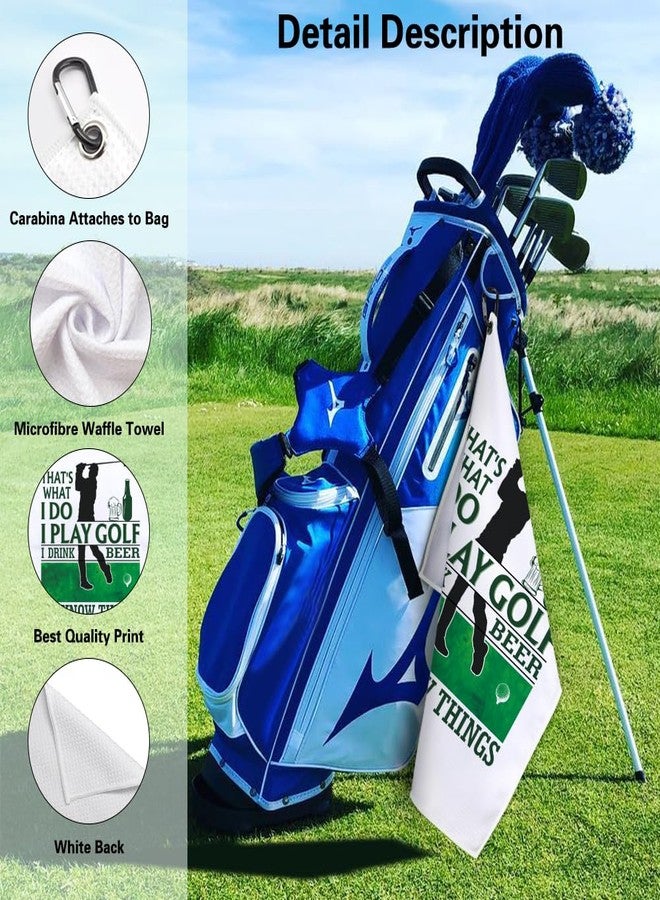 Msticey That's What I Do I Play Golf Funny Printed Microfiber Golf Towel with Clip, Golf Gifts for Golf Dad Mom Grandpa, Golfer Father's Day Birthday Gifts, Golf Accessories for Men Husband Boyfriend - Image 3