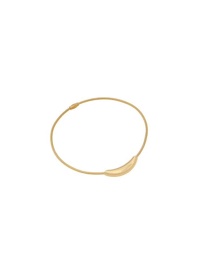 لاكجيريا قلادة بحبل مجوف ملتوية باللون الأصفر عيار 18 قيراط على الموضة في دبي مطلي بالذهب طقم قلادات وقلادات للنساء - Image 4